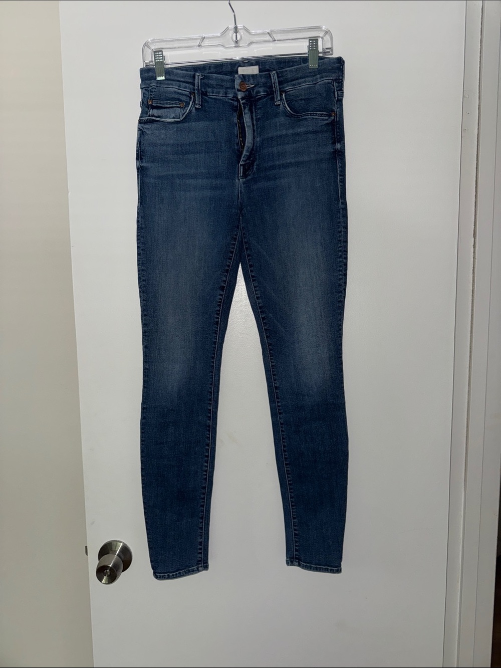 MOTHER Women’s Light Blue "The Looker" High-Waisted Skinny Jeans